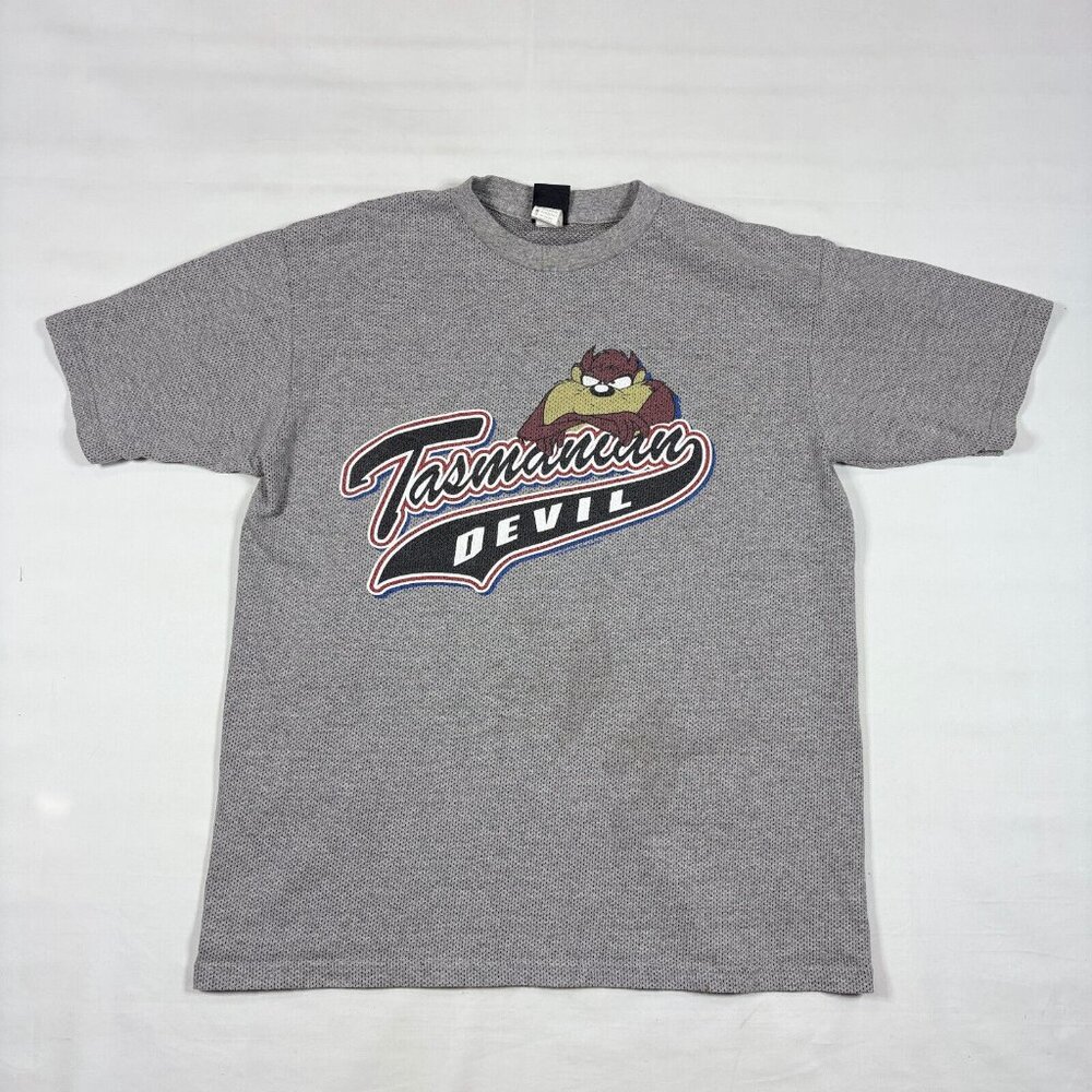 VTG Sherry's Best Gray Tasmanian Devil Taz T-Shirt Mens L RARE Mesh Fabric